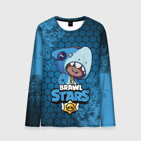 Мужской лонгслив 3D с принтом Brawl Stars LEON SHARK в городе Новоалтайск, 100% полиэстер | длинные рукава, круглый вырез горловины, полуприлегающий силуэт | brawl | brawl stars | crow | leon | sally | shark | stars | акула | бравл | бравл старс | браво старс | игра | компьютерная | кров | леон | леон акула | онлайн | старс | шарк