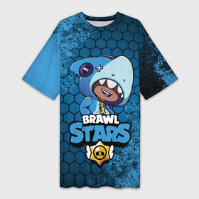 Платье-футболка 3D с принтом Brawl Stars LEON SHARK в городе Новоалтайск,  |  | brawl | brawl stars | crow | leon | sally | shark | stars | акула | бравл | бравл старс | браво старс | игра | компьютерная | кров | леон | леон акула | онлайн | старс | шарк