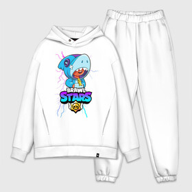 Мужской костюм хлопок OVERSIZE с принтом BRAWL STARS LEON SHARK | ЛЕОН АКУЛА в городе Новоалтайск,  |  | bibi | brawl stars | crow | el brown | leon | leon shark | max | sally leon | shark | stars | акула | биби | ворон | леон