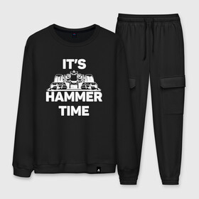 Мужской костюм хлопок с принтом Its hammer time в городе Новоалтайск, 100% хлопок | на свитшоте круглая горловина, мягкая резинка по низу. Брюки заужены к низу, на них два вида карманов: два “обычных” по бокам и два объемных, с клапанами, расположенные ниже линии бедра. Брюки с мягкой трикотажной резинкой на поясе и по низу штанин. В поясе для дополнительного комфорта — широкие завязки | hammer time | lewis hamilton | льюис хэмилтон