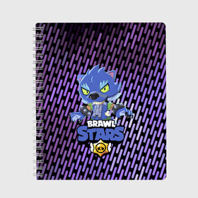 Тетрадь с принтом BRAWL STARS LEON ОБОРОТЕНЬ в городе Новоалтайск, 100% бумага | 48 листов, плотность листов — 60 г/м2, плотность картонной обложки — 250 г/м2. Листы скреплены сбоку удобной пружинной спиралью. Уголки страниц и обложки скругленные. Цвет линий — светло-серый
 | bib | brawl stars | colt | crow | el brown | leon | leon shark | max | moba | sally leon | shark | акула | берли | биби | бравл старс | браун | ворон | жанр | игра | кольт | леон | леон акула | макс | нита | шелли