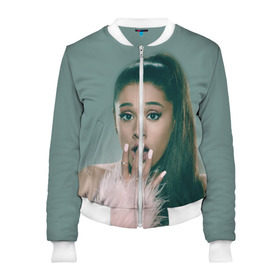 Женский бомбер 3D с принтом Ariana Grande (Ариана Гранде) в городе Новоалтайск, 100% полиэстер | застегивается на молнию, по бокам два кармана без застежек, мягкие манжеты, по низу бомбера и на воротнике — эластичная резинка | ariana grande | актриса | американская певица | ариана | ариана гранде | гранде | девушка | музыка | певица | песни | продюсер