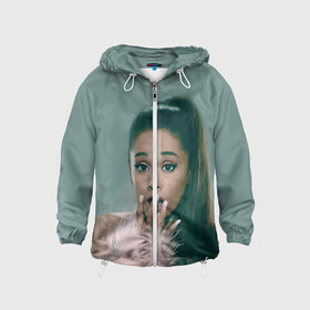 Детская ветровка 3D с принтом Ariana Grande (Ариана Гранде) в городе Новоалтайск, 100% полиэстер | подол и капюшон оформлены резинкой с фиксаторами, по бокам два кармана без застежек, один потайной карман на груди | ariana grande | актриса | американская певица | ариана | ариана гранде | гранде | девушка | музыка | певица | песни | продюсер