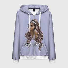 Мужская толстовка 3D на молнии с принтом Ariana Grande (Ариана Гранде) в городе Новоалтайск, 100% полиэстер | длина до линии бедра, манжеты и пояс оформлены мягкой тканевой резинкой, двухслойный капюшон со шнурком для регулировки, спереди молния, по бокам два кармана | ariana grande | актриса | американская певица | ариана | ариана гранде | гранде | девушка | музыка | певица | песни | продюсер