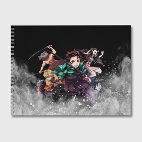 Альбом для рисования с принтом KIMETSU NO YAIBA в городе Новоалтайск, 100% бумага
 | матовая бумага, плотность 200 мг. | demon slayer | demon slayer: kimetsu no yaiba | kimetsu | kimetsu no yaiba | nezuko | slayer | tanjiro | клинок рассекающий демонов | незуко | танджиро | шинобу кочо