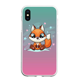 Чехол для iPhone XS Max матовый с принтом Милый лисенок в городе Новоалтайск, Силикон | Область печати: задняя сторона чехла, без боковых панелей | Тематика изображения на принте: fox | венок | животные | лиса | лисенок | лисичка | полевые цветы | полынь | рисунок | ромашки | стикер | цветы