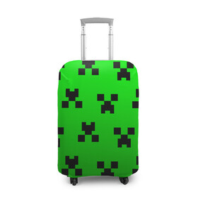 Чехол для чемодана 3D с принтом MINECRAFT в городе Новоалтайск, 86% полиэфир, 14% спандекс | двустороннее нанесение принта, прорези для ручек и колес | block | criper | cube | minecraft | pixel | блок | геометрия | крафт | крипер | кубики | майнкрафт | пиксели