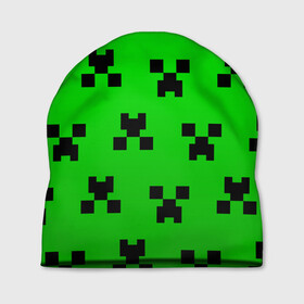 Шапка 3D с принтом MINECRAFT в городе Новоалтайск, 100% полиэстер | универсальный размер, печать по всей поверхности изделия | block | criper | cube | minecraft | pixel | блок | геометрия | крафт | крипер | кубики | майнкрафт | пиксели