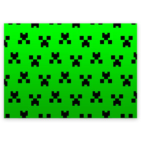 Поздравительная открытка с принтом MINECRAFT в городе Новоалтайск, 100% бумага | плотность бумаги 280 г/м2, матовая, на обратной стороне линовка и место для марки
 | Тематика изображения на принте: block | criper | cube | minecraft | pixel | блок | геометрия | крафт | крипер | кубики | майнкрафт | пиксели