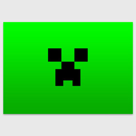 Поздравительная открытка с принтом MINECRAFT CREEPER | КРИПЕР в городе Новоалтайск, 100% бумага | плотность бумаги 280 г/м2, матовая, на обратной стороне линовка и место для марки
 | Тематика изображения на принте: block | criper | cube | minecraft | pixel | блок | геометрия | крафт | крипер | кубики | майнкрафт | пиксели
