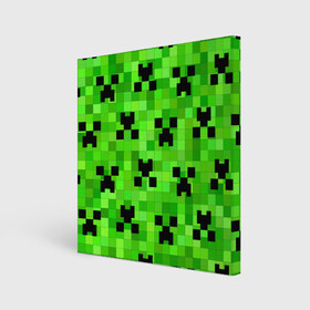 Холст квадратный с принтом MINECRAFT | МАЙНКРАФТ в городе Новоалтайск, 100% ПВХ |  | block | criper | cube | minecraft | pixel | блок | геометрия | крафт | крипер | кубики | майнкрафт | пиксели