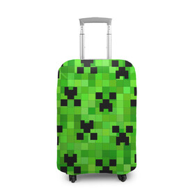 Чехол для чемодана 3D с принтом MINECRAFT | МАЙНКРАФТ в городе Новоалтайск, 86% полиэфир, 14% спандекс | двустороннее нанесение принта, прорези для ручек и колес | block | criper | cube | minecraft | pixel | блок | геометрия | крафт | крипер | кубики | майнкрафт | пиксели