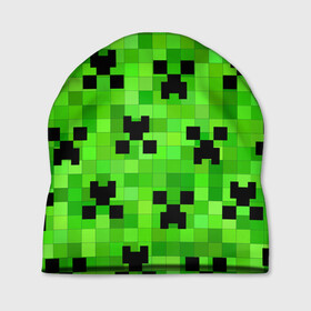 Шапка 3D MINECRAFT МАЙНКРАФТ: в городе Новоалтайск, 100% полиэстер | универсальный размер, печать по всей поверхности изделия | block | criper | cube | minecraft | pixel | блок | геометрия | крафт | крипер | кубики | майнкрафт | пиксели