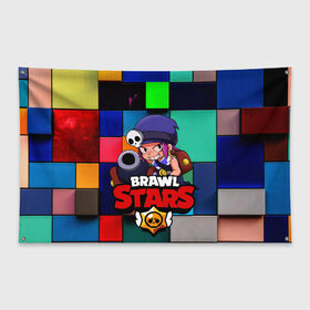 Флаг-баннер с принтом Brawl Stars - Penny в городе Новоалтайск, 100% полиэстер | размер 67 х 109 см, плотность ткани — 95 г/м2; по краям флага есть четыре люверса для крепления | brawl | penny | stars | герой | игра | компьютерная | мобильная | пенни