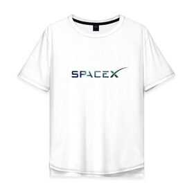 Мужская футболка хлопок Oversize с принтом SpaceX в городе Новоалтайск, 100% хлопок | свободный крой, круглый ворот, “спинка” длиннее передней части | space | spacex | tesla | астрономия | илон маск | космонавт | космос | прикольная надпись | спэйс икс