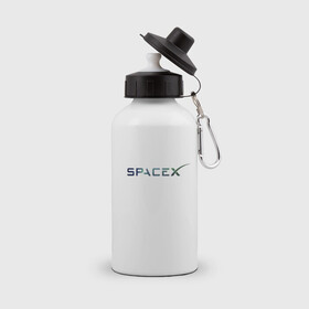 Бутылка спортивная с принтом SpaceX в городе Новоалтайск, металл | емкость — 500 мл, в комплекте две пластиковые крышки и карабин для крепления | space | spacex | tesla | астрономия | илон маск | космонавт | космос | прикольная надпись | спэйс икс