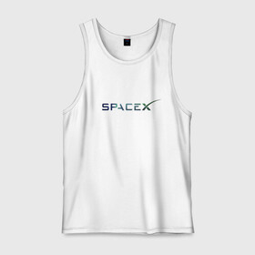 Мужская майка хлопок с принтом SpaceX в городе Новоалтайск, 100% хлопок |  | space | spacex | tesla | астрономия | илон маск | космонавт | космос | прикольная надпись | спэйс икс