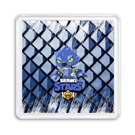 Магнит 55*55 с принтом BRAWL STARS LEON ОБОРОТЕНЬ. в городе Новоалтайск, Пластик | Размер: 65*65 мм; Размер печати: 55*55 мм | Тематика изображения на принте: bib | brawl stars | colt | crow | el brown | leon | leon shark | max | moba | sally leon | shark | акула | берли | биби | бравл старс | браун | ворон | жанр | игра | кольт | леон | леон акула | макс | нита | шелли