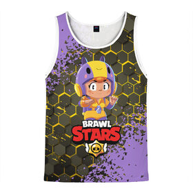 Мужская майка 3D с принтом BRAWL STARS BEA в городе Новоалтайск, 100% полиэстер | круглая горловина, приталенный силуэт, длина до линии бедра. Пройма и горловина окантованы тонкой бейкой | Тематика изображения на принте: bea | bibi | brawl stars | colt | crow | el brown | leon | leon shark | max | nita | sally leon | shark | акула | беа | берли | биби | бравл старс | браун | ворон | кольт | леон | леон акула | макс | нита | шелли