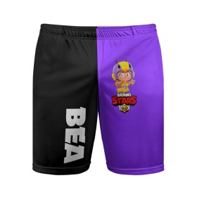 Мужские шорты спортивные с принтом BRAWL STARS BEA. в городе Новоалтайск,  |  | Тематика изображения на принте: bea | bibi | brawl stars | colt | crow | el brown | leon | leon shark | max | nita | sally leon | shark | акула | беа | берли | биби | бравл старс | браун | ворон | кольт | леон | леон акула | макс | нита | шелли