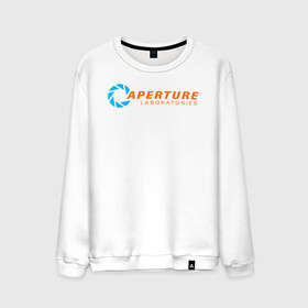 Мужской свитшот хлопок с принтом Aperture Laboratorie в городе Новоалтайск, 100% хлопок |  | aperture | half life | laboratorie | portal | головоломка | портал | телепорт