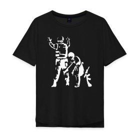 Мужская футболка хлопок Oversize с принтом Banksy в городе Новоалтайск, 100% хлопок | свободный крой, круглый ворот, “спинка” длиннее передней части | banksy | анархизм | андерграунд | антивоенное движение | антиимпериализм | антикапитализм | бенкс | бенкси | бристоль | бэнкс | бэнкси | граффити | нигилизм | стрит арт | художник