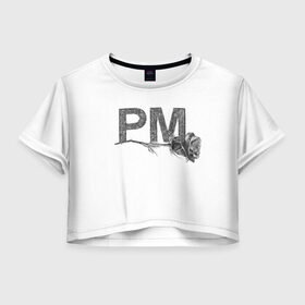 Женская футболка Crop-top 3D с принтом Payton Moormeier в городе Новоалтайск, 100% полиэстер | круглая горловина, длина футболки до линии талии, рукава с отворотами | letters p m | moormeier | payton | payton moormeier | payton moormeier мерч | pm | tiktok | буквы р м | звезда соцсетей | инициалы рм | мурмайер | мурмейер | пайтон | пайтон мурмайер | пейтон | пейтон мурмайер | пэйтон | пэйтон мурмайер