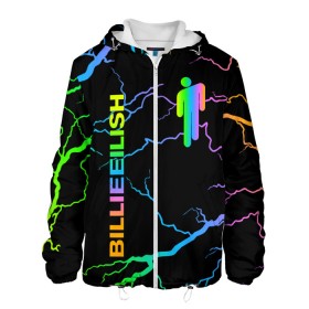 Мужская куртка 3D с принтом BILLIE EILISH в городе Новоалтайск, ткань верха — 100% полиэстер, подклад — флис | прямой крой, подол и капюшон оформлены резинкой с фиксаторами, два кармана без застежек по бокам, один большой потайной карман на груди. Карман на груди застегивается на липучку | be | billie | billie eilish | blohsh | ghoul | билли | билли айлиш
