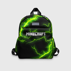 Детский рюкзак 3D с принтом MINECRAFT STORM в городе Новоалтайск, 100% полиэстер | лямки с регулируемой длиной, сверху петелька, чтобы рюкзак можно было повесить на вешалку. Основное отделение закрывается на молнию, как и внешний карман. Внутри дополнительный карман. По бокам два дополнительных кармашка | block | creeper | cube | minecraft | pixel | блок | геометрия | крафт | крипер | кубики | майнкрафт | пиксели
