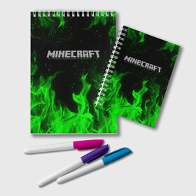 Блокнот с принтом MINECRAFT в городе Новоалтайск, 100% бумага | 48 листов, плотность листов — 60 г/м2, плотность картонной обложки — 250 г/м2. Листы скреплены удобной пружинной спиралью. Цвет линий — светло-серый
 | Тематика изображения на принте: block | creeper | cube | minecraft | pixel | блок | геометрия | крафт | крипер | кубики | майнкрафт | пиксели