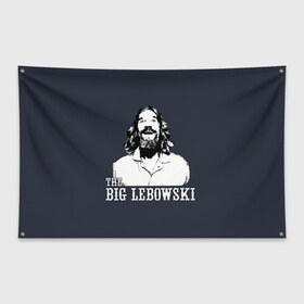 Флаг-баннер с принтом The Big Lebowski в городе Новоалтайск, 100% полиэстер | размер 67 х 109 см, плотность ткани — 95 г/м2; по краям флага есть четыре люверса для крепления | dude | film | бриджес | герой | джефф | джеффри | дюдя | комедия | лебовски | персонаж | фильм | чувак