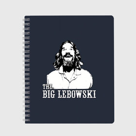 Тетрадь с принтом The Big Lebowski в городе Новоалтайск, 100% бумага | 48 листов, плотность листов — 60 г/м2, плотность картонной обложки — 250 г/м2. Листы скреплены сбоку удобной пружинной спиралью. Уголки страниц и обложки скругленные. Цвет линий — светло-серый
 | dude | film | бриджес | герой | джефф | джеффри | дюдя | комедия | лебовски | персонаж | фильм | чувак