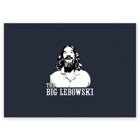 Поздравительная открытка с принтом The Big Lebowski в городе Новоалтайск, 100% бумага | плотность бумаги 280 г/м2, матовая, на обратной стороне линовка и место для марки
 | Тематика изображения на принте: dude | film | бриджес | герой | джефф | джеффри | дюдя | комедия | лебовски | персонаж | фильм | чувак