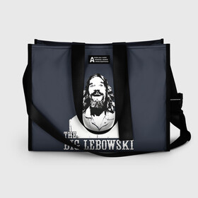 Сумка-шоппер 3D с принтом The Big Lebowski в городе Новоалтайск, 100% полиэстер | застегивается на металлическую кнопку; внутренний карман застегивается на молнию. Стенки укреплены специальным мягким материалом, чтобы защитить содержимое от несильных ударов
 | dude | film | бриджес | герой | джефф | джеффри | дюдя | комедия | лебовски | персонаж | фильм | чувак