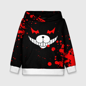 Детская толстовка 3D с принтом MONOKUMA в городе Новоалтайск, 100% полиэстер | двухслойный капюшон со шнурком для регулировки, мягкие манжеты на рукавах и по низу толстовки, спереди карман-кенгуру с мягким внутренним слоем | anime | bear | black  white | danganronpa | kurokuma | monodam | monokuma | monomi | monotaro | rabbit | school | shirokuma | аниме | главарь | мoноми | монокума | черно белый | школа