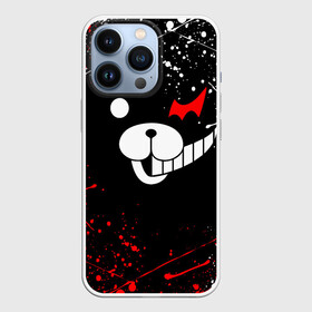 Чехол для iPhone 13 Pro с принтом MONOKUMA краснобелые брызги в городе Новоалтайск,  |  | anime | bear | black  white | danganronpa | kurokuma | monodam | monokuma | monomi | monotaro | rabbit | school | shirokuma | аниме | главарь | мoноми | монокума | черно белый | школа