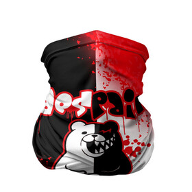 Бандана-труба 3D с принтом MONOKUMA. в городе Новоалтайск, 100% полиэстер, ткань с особыми свойствами — Activecool | плотность 150‒180 г/м2; хорошо тянется, но сохраняет форму | anime | bear | black  white | danganronpa | kurokuma | monodam | monokuma | monomi | monotaro | pink | rabbit | school | shirokuma | аниме | главарь | мoноми | монокума | черно белый | школа