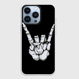 Чехол для iPhone 13 Pro с принтом Rock в городе Новоалтайск,  |  | bones | fingers | metal | music | rock | коза | кости | метал | музыка | пальцы | рок | рука | скелет