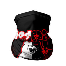 Бандана-труба 3D с принтом MONOKUMA. в городе Новоалтайск, 100% полиэстер, ткань с особыми свойствами — Activecool | плотность 150‒180 г/м2; хорошо тянется, но сохраняет форму | anime | bear | black  white | danganronpa | kurokuma | monodam | monokuma | monomi | monotaro | pink | rabbit | school | shirokuma | аниме | главарь | мoноми | монокума | черно белый | школа