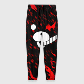 Мужские брюки 3D с принтом MONOKUMA. в городе Новоалтайск, 100% полиэстер | манжеты по низу, эластичный пояс регулируется шнурком, по бокам два кармана без застежек, внутренняя часть кармана из мелкой сетки | Тематика изображения на принте: anime | bear | black  white | danganronpa | kurokuma | monodam | monokuma | monomi | monotaro | pink | rabbit | school | shirokuma | аниме | главарь | мoноми | монокума | черно белый | школа