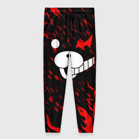 Женские брюки 3D с принтом MONOKUMA. в городе Новоалтайск, полиэстер 100% | прямой крой, два кармана без застежек по бокам, с мягкой трикотажной резинкой на поясе и по низу штанин. В поясе для дополнительного комфорта — широкие завязки | anime | bear | black  white | danganronpa | kurokuma | monodam | monokuma | monomi | monotaro | pink | rabbit | school | shirokuma | аниме | главарь | мoноми | монокума | черно белый | школа