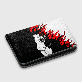 Картхолдер с принтом с принтом MONOKUMA. в городе Новоалтайск, натуральная матовая кожа | размер 7,3 х 10 см; кардхолдер имеет 4 кармана для карт; | anime | bear | black  white | danganronpa | kurokuma | monodam | monokuma | monomi | monotaro | pink | rabbit | school | shirokuma | аниме | главарь | мoноми | монокума | черно белый | школа