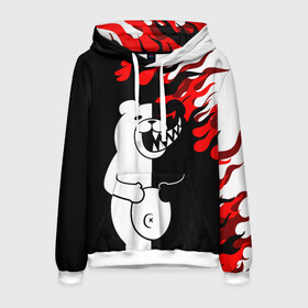 Мужская толстовка 3D с принтом MONOKUMA. в городе Новоалтайск, 100% полиэстер | двухслойный капюшон со шнурком для регулировки, мягкие манжеты на рукавах и по низу толстовки, спереди карман-кенгуру с мягким внутренним слоем. | anime | bear | black  white | danganronpa | kurokuma | monodam | monokuma | monomi | monotaro | pink | rabbit | school | shirokuma | аниме | главарь | мoноми | монокума | черно белый | школа