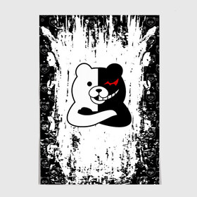 Постер с принтом MONOKUMA. в городе Новоалтайск, 100% бумага
 | бумага, плотность 150 мг. Матовая, но за счет высокого коэффициента гладкости имеет небольшой блеск и дает на свету блики, но в отличии от глянцевой бумаги не покрыта лаком | anime | bear | black  white | danganronpa | kurokuma | monodam | monokuma | monomi | monotaro | pink | rabbit | school | shirokuma | аниме | главарь | мoноми | монокума | черно белый | школа