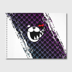 Альбом для рисования с принтом MONOKUMA в городе Новоалтайск, 100% бумага
 | матовая бумага, плотность 200 мг. | Тематика изображения на принте: anime | bear | black  white | danganronpa | kurokuma | monodam | monokuma | monomi | monotaro | pink | rabbit | school | shirokuma | аниме | главарь | мoноми | монокума | черно белый | школа
