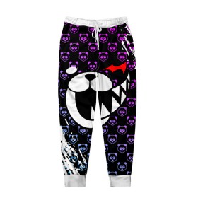 Мужские брюки 3D с принтом MONOKUMA. в городе Новоалтайск, 100% полиэстер | манжеты по низу, эластичный пояс регулируется шнурком, по бокам два кармана без застежек, внутренняя часть кармана из мелкой сетки | Тематика изображения на принте: anime | bear | black  white | danganronpa | kurokuma | monodam | monokuma | monomi | monotaro | pink | rabbit | school | shirokuma | аниме | главарь | мoноми | монокума | черно белый | школа