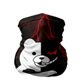 Бандана-труба 3D с принтом MONOKUMA. в городе Новоалтайск, 100% полиэстер, ткань с особыми свойствами — Activecool | плотность 150‒180 г/м2; хорошо тянется, но сохраняет форму | anime | bear | black  white | danganronpa | kurokuma | monodam | monokuma | monomi | monotaro | pink | rabbit | school | shirokuma | аниме | главарь | мoноми | монокума | черно белый | школа