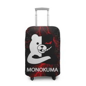 Чехол для чемодана 3D с принтом MONOKUMA. в городе Новоалтайск, 86% полиэфир, 14% спандекс | двустороннее нанесение принта, прорези для ручек и колес | anime | bear | black  white | danganronpa | kurokuma | monodam | monokuma | monomi | monotaro | pink | rabbit | school | shirokuma | аниме | главарь | мoноми | монокума | черно белый | школа