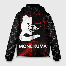 Мужская зимняя куртка 3D с принтом MONOKUMA в городе Новоалтайск, верх — 100% полиэстер; подкладка — 100% полиэстер; утеплитель — 100% полиэстер | длина ниже бедра, свободный силуэт Оверсайз. Есть воротник-стойка, отстегивающийся капюшон и ветрозащитная планка. 

Боковые карманы с листочкой на кнопках и внутренний карман на молнии. | Тематика изображения на принте: anime | bear | black  white | danganronpa | kurokuma | monodam | monokuma | monomi | monotaro | pink | rabbit | school | shirokuma | аниме | главарь | мoноми | монокума | черно белый | школа