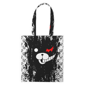 Сумка 3D повседневная с принтом MONOKUMA. в городе Новоалтайск, 100% полиэстер | Плотность: 200 г/м2; Размер: 34×35 см; Высота лямок: 30 см | anime | bear | black  white | danganronpa | kurokuma | monodam | monokuma | monomi | monotaro | pink | rabbit | school | shirokuma | аниме | главарь | мoноми | монокума | черно белый | школа